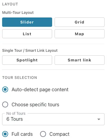 Widget builder configuration panel in the Partner Portal