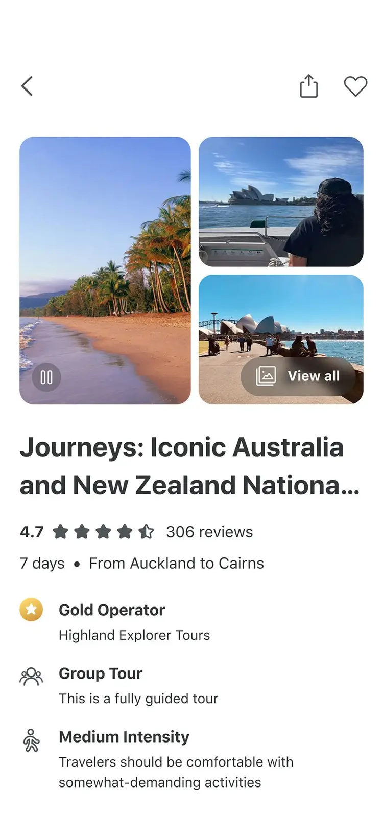 TourRadar mobile app — browse and book tours