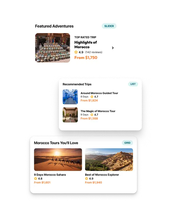 AI page builder - branded client pages on laptop and mobile